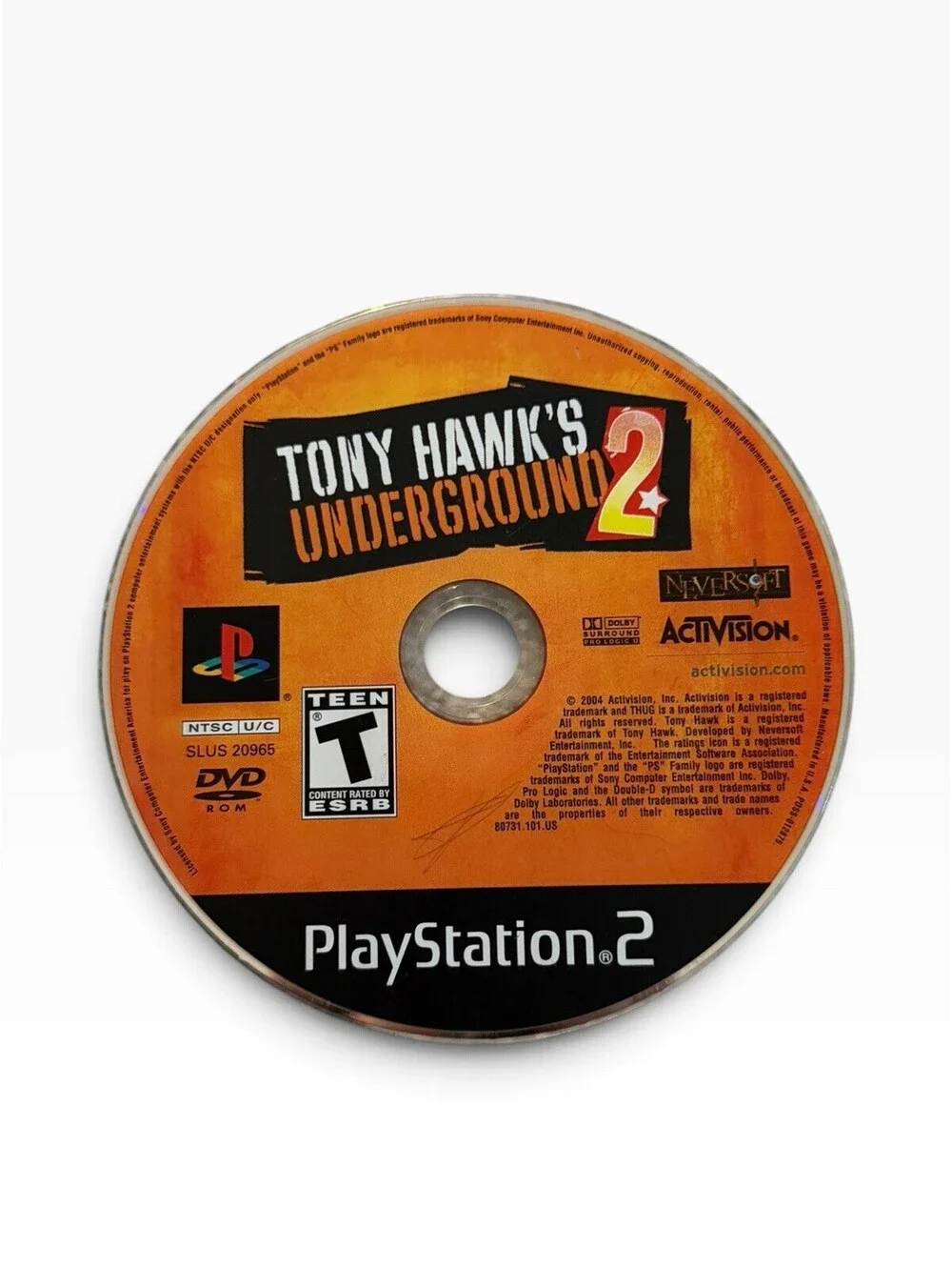 Tony Hawk’s Underground 2 PS2 Disc Only Scratched Untested